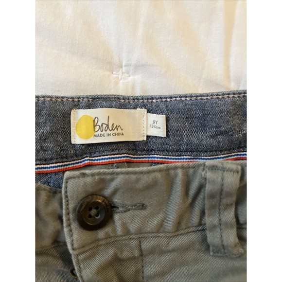 Mini Boden Boys Pottery Green Chino Pants Size 9 Adjustable Waist - Picture 3 of 10